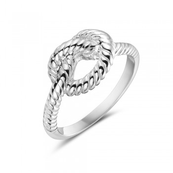 Sterling Silver RING LOOSE ROPE KNOT ROPE BAND E-COATED