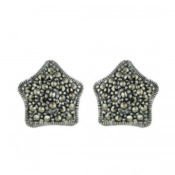 Marcasite Earring Star Pave