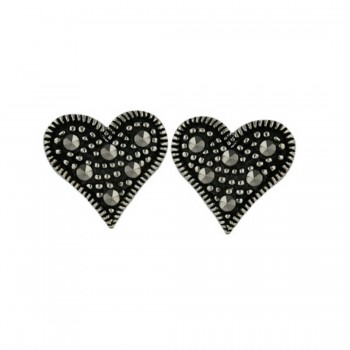 Marcasite Earring Marcasite Paved Heart Stud