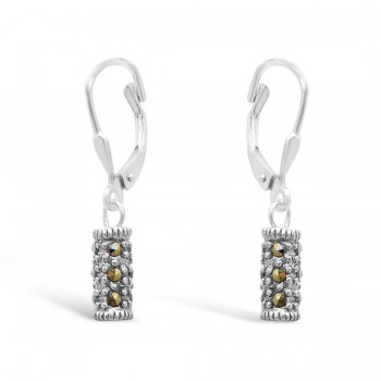 MARCASITE EARRING CYLINDER MARCASITE WITH LEVERBACK