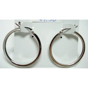 Sterling Silver Earring Plain Hoop 30mm