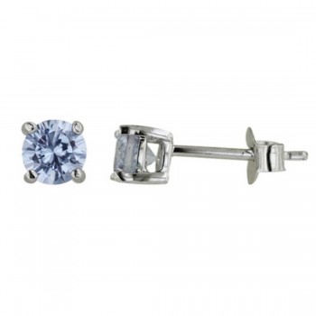 Sterling Silver Earring Lvndr Cubic Zirconia 6Mm Round Stud