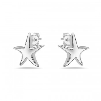 Sterling Silver Earring Plain Starfish (Hallowback) --E-coated/Nickle Free 6S-2747