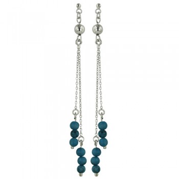 Sterling Silver Earring Chain Turquoise Ball