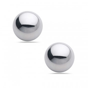 Sterling Silver Earring 12Mm Plain Solid Ball***E-Coated
