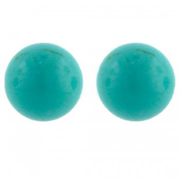 Sterling Silver Earring 12mm Faux Turquoise Stud