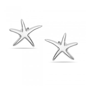 Sterling Silver Earring Plain (Sm) Starfish--E-coated/Nickle Free--