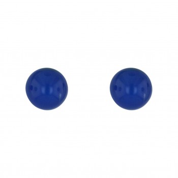 Sterling Silver Earring 8mm Blue Agate Ball Stud