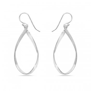 Sterling Silver Earring Oval Shape with Fish Wire -E-Coated-