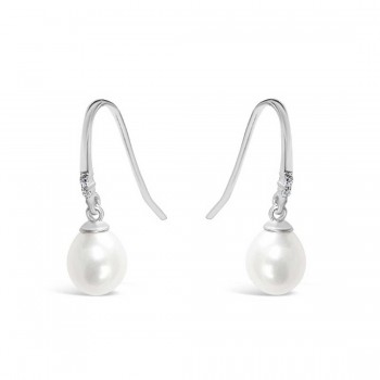 Sterling Silver Earring with Fresh Water Pearl Dangle Drop