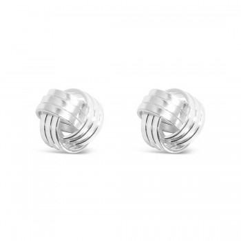 STERLING SILVER EARRING LOVE KNOT STUD *ECOATED*