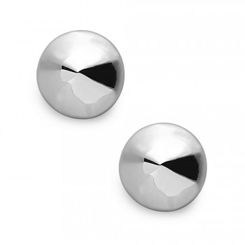 Sterling Silver Earring Plain Silver Cone Stud -Rhodium Plating-