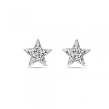 Sterling Silver Earring Star Clear Ferido Stud