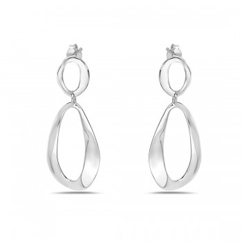 Sterling Silver Earring Hammered Oval on "O" Post -E-Coat-