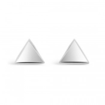 STERLING SILVER EARRING TINY TRIANGLE STUD