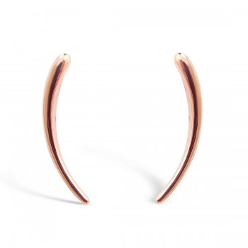 STERLING SILVER EARRING ACENDING CUVY LINE WITH HOOK-ROSE GOLD