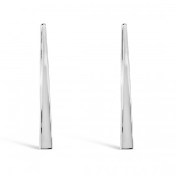 STERLING SILVER EARRING LONG STICK TRAPZOID -ECOATED