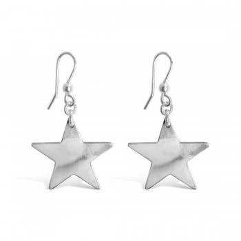 Sterling Silver Earring Plain Star French Wire-Ecoat