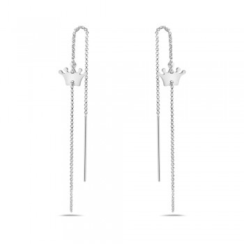 Sterling Silver Earring Threader Crown Drops In The Mid Point O