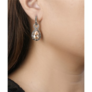 MS EARRING TEARDROP CHAMPAGNE CZ