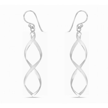 Sterling Silver Earring Figure 8 Spiral Plain***Nickle Free E-Coated