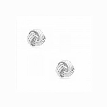 Sterling Silver Earring Post Love Knot Triple Lines 2S-7011E-5
