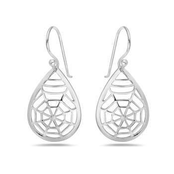 STERLING SILVER SPIDER WEB DROP EARRING 7403E