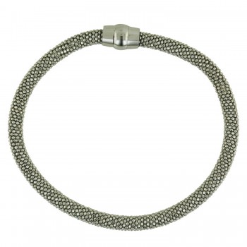 Rhodium Bead Chain Coil Bracelet