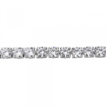8" STERLING SILVER 6MM ROUND CLEAR CUBIC ZIRCONIA TENNIS BRACELET