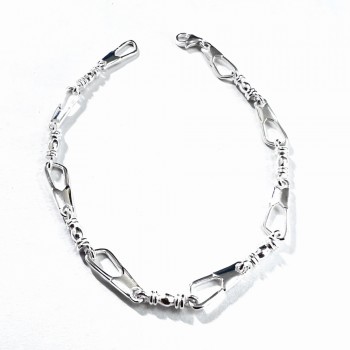 Sterling Silver Bracelet Fisherman Fish+Tube- Ecoate 7.5 Inche