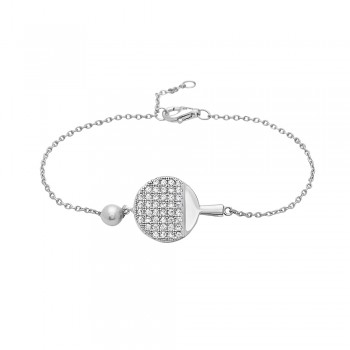 Table Tennis Racket & Ball Bracelet