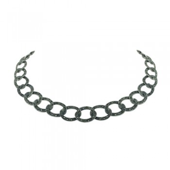 Marcasite Necklace Big Links