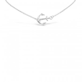 STERLING SILVER NECKLACE ANCHOR SIDEWAY
