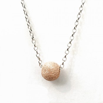Sterling Silver PENDANT SLIDER 10MM ROSEGOLD PLATE DUSTED BALL***R-5S-1199RG