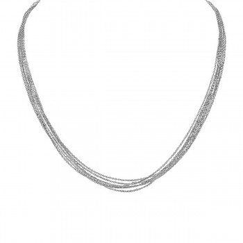 Sterling Silver Necklace 6 Strand Chain