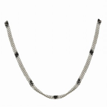 Sterling Silver Oxidized Chain Double 24 Inch