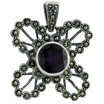 Marcasite Pendant Outer 10mm Ame Cubic Zirconia Bezel Open Butterfly
