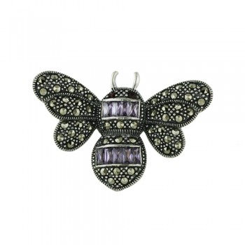 Marcasite Pendant Marcasite Butterfly with Small Rectangula