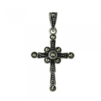 Marcasite Pendant Cross with Marc. on Ends and Center