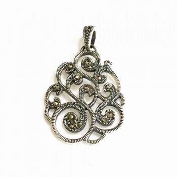 Marcasite PENDANT WAVY CLOUDS -6M-1940Z