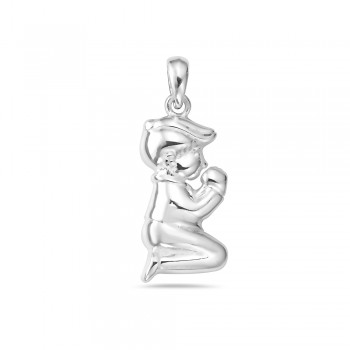 Sterling Silver Pendant Plain Boy Praying--E-coated/Nickle Free--