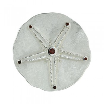 Sterling Silver Pendant Garnet Topaz Gemstone Star Round--E-coated/Nickle Free--