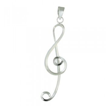 Sterling Silver Pendant Plain Open Music Symbol--E-coated/Nickle Free--