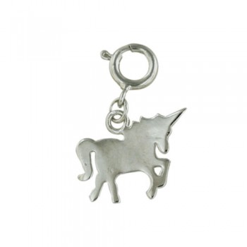 Sterling Silver Pendant Unicorn with Spring Lock