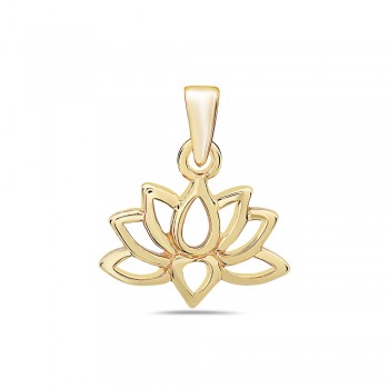 Lovely Lotus Flower in Gold Necklace