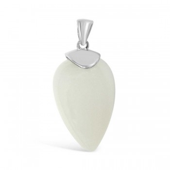 White Jade Seed Pendant Necklace