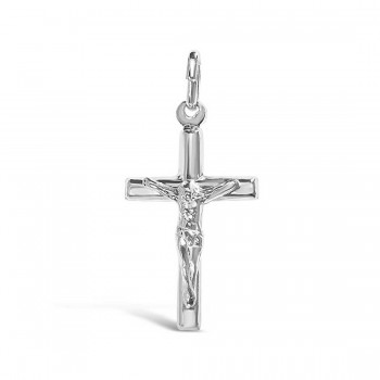 Sterling Silver Pendant Crucified Jesus On Wood Shape Cross 6S-4917