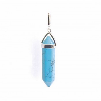 Sterling Silver Pendant Reconstituent Turquoise Spear
