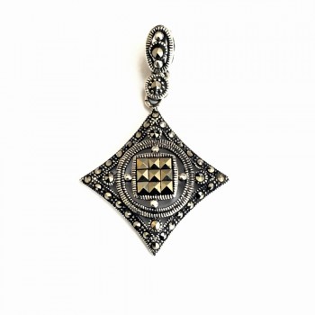 MS PENDANT DIAMOND FILIGREE SQUARE CUT MARCASITE C