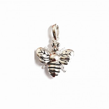Sterling Silver PENDANT BEE OXIDIZED LINE ON WING AND BODY